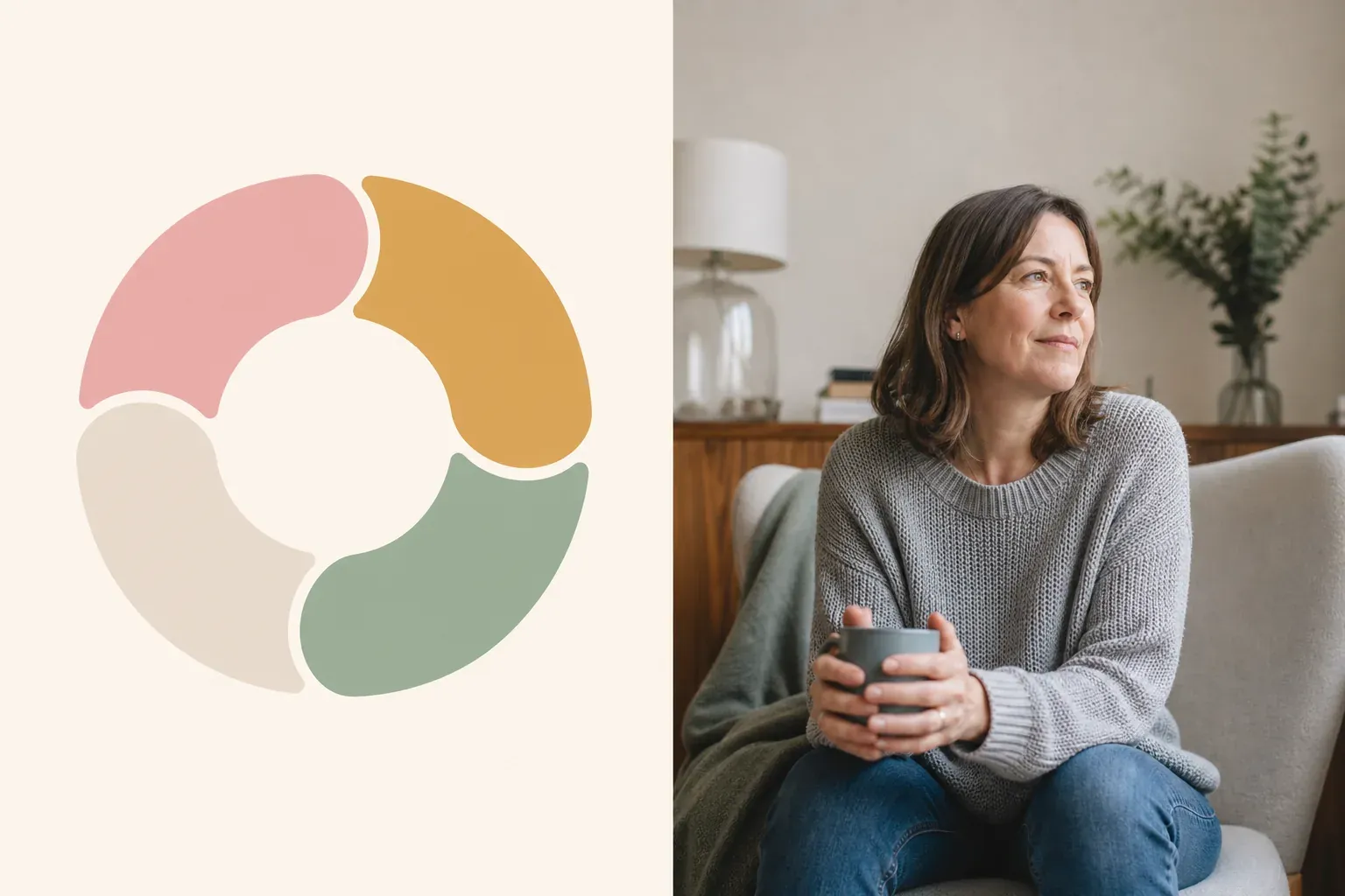 Illustration des quatre phases du cycle menstruel